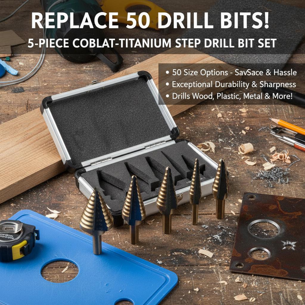 Step Drill Bit Set Titanium Hss Cobalt - Set Mata Bor 50 Ukuran Dalam