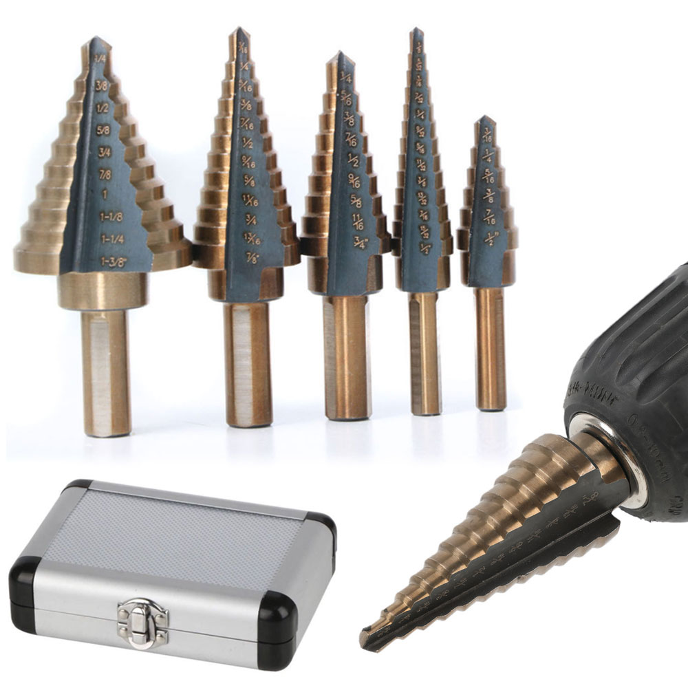 Step Drill Bit Set Titanium Hss Cobalt - 5 Buah Set Mata Bor HSS