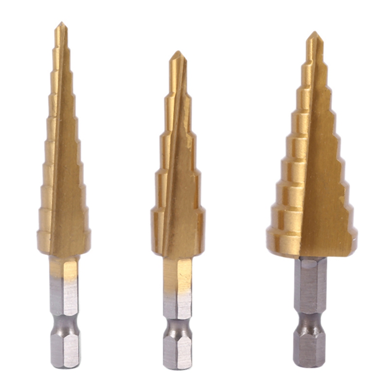 Step Drill Bit Set Titanium Hss Cobalt - A23T, 6 buah mata bor bertingkat