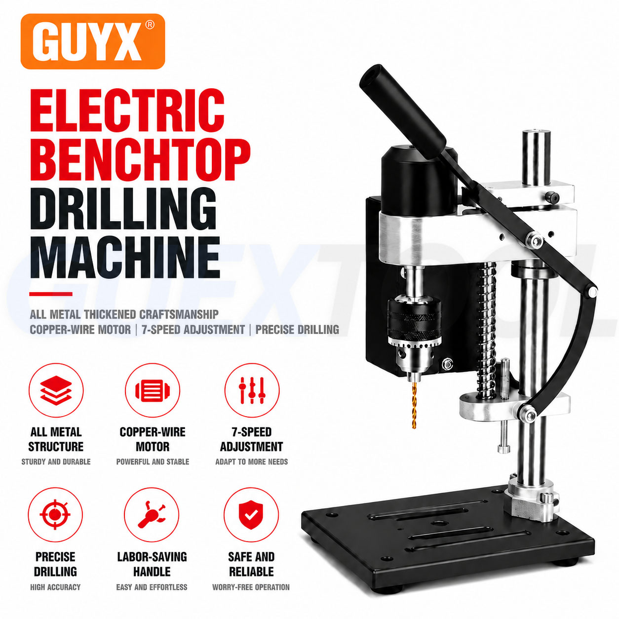 Benchtop Drill Press Mini Variable Speed - Mesin Bor Duduk Mini Portabel dengan