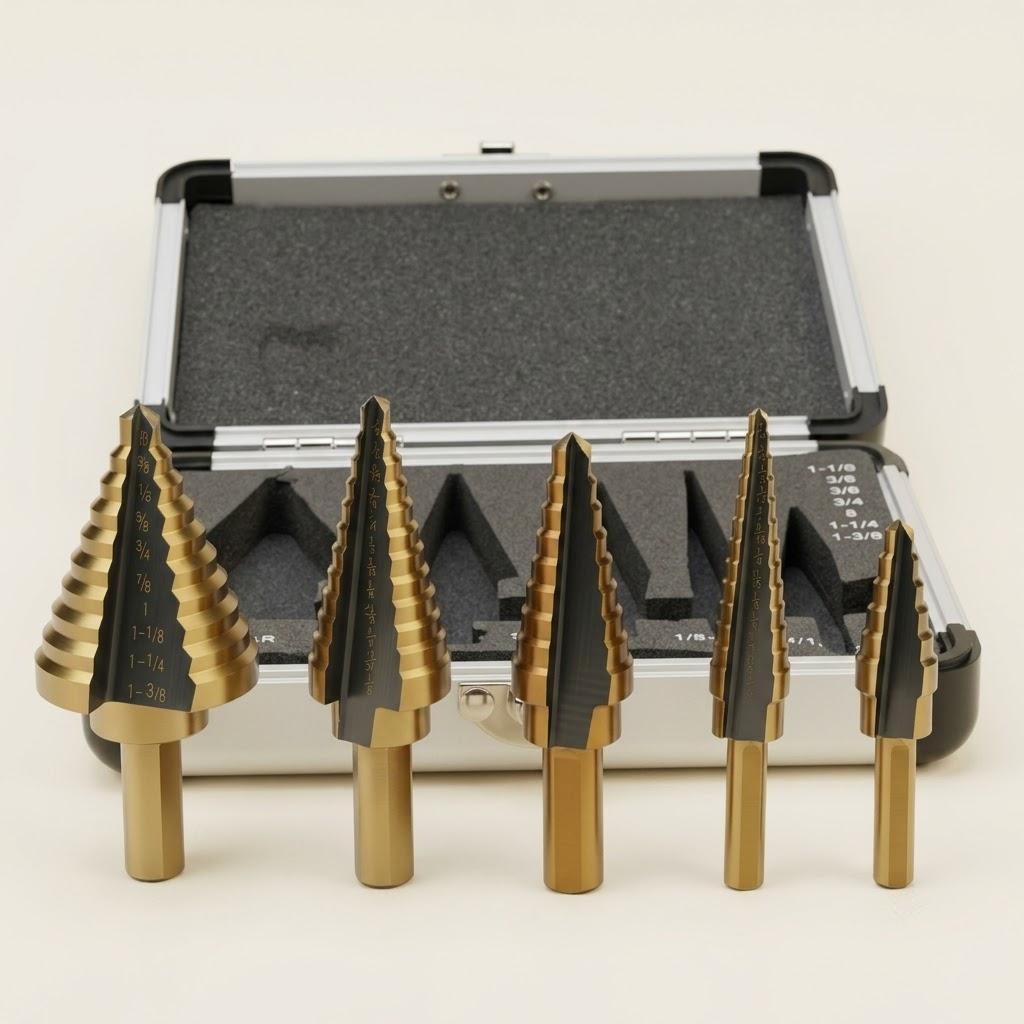 Step Drill Bit Set Titanium Hss Cobalt - Set Mata Bor Profesional Multi Ukuran