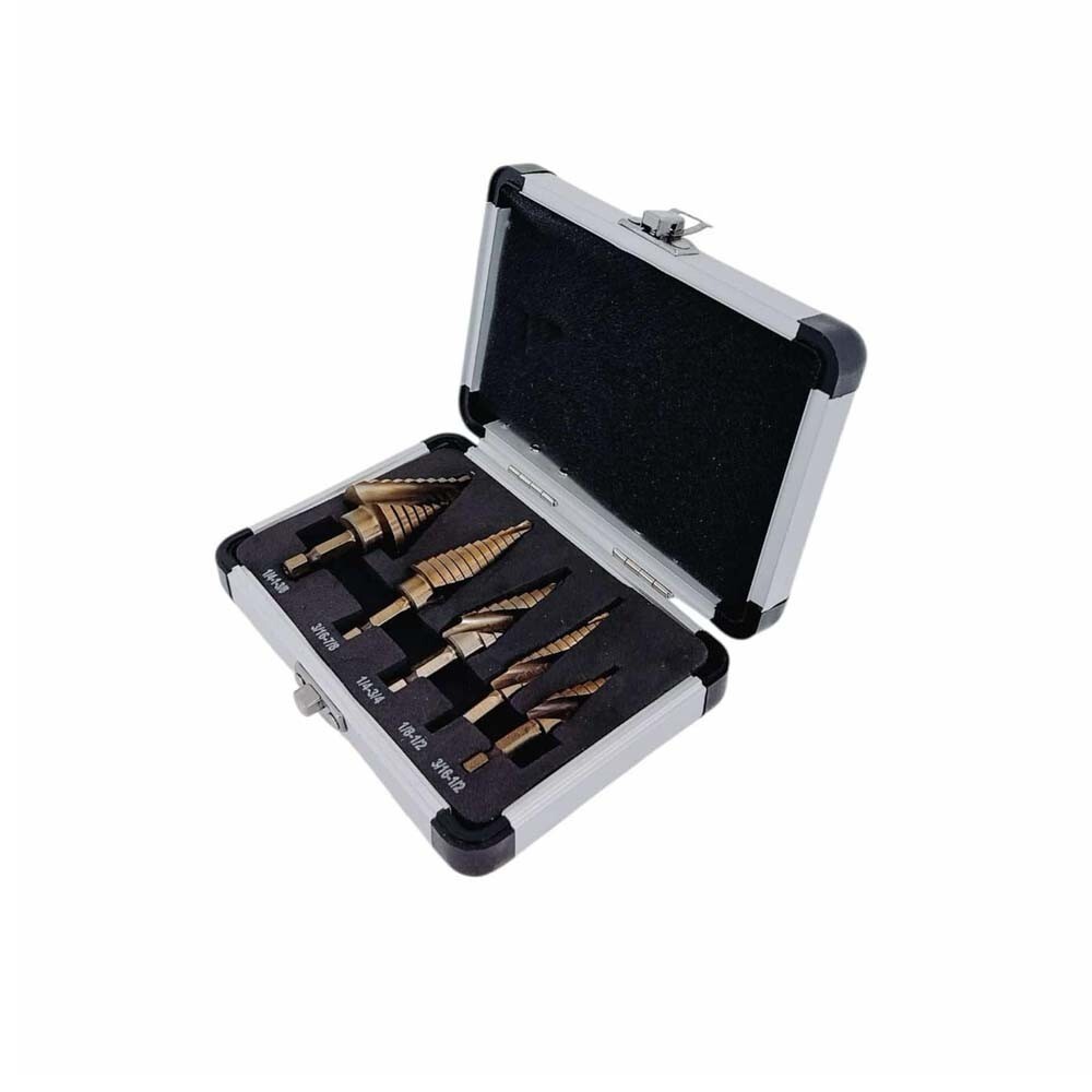 Set 5 Mata Bor, Baja Kobalt, A - Step Drill Bit Set Titanium Hss Cobalt ulasan dan harga