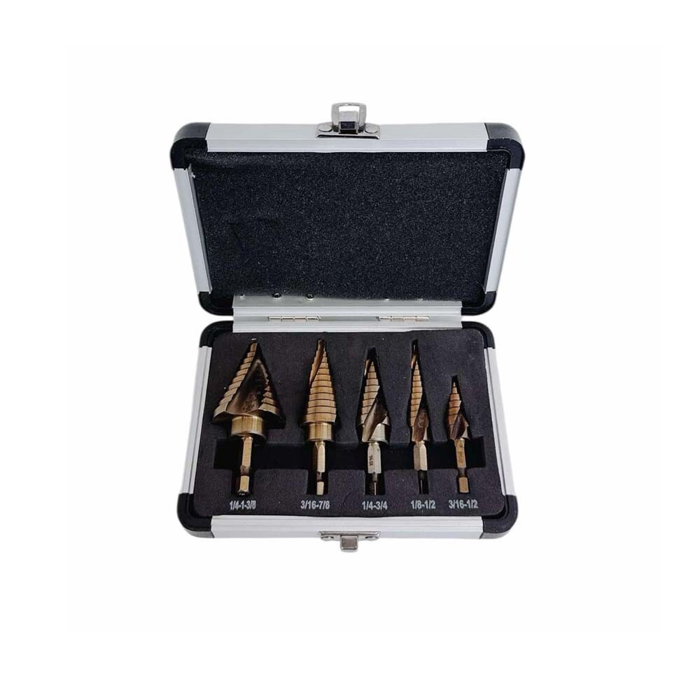 Set 5 Mata Bor, Baja Kobalt, A - Step Drill Bit Set Titanium Hss Cobalt ulasan dan harga