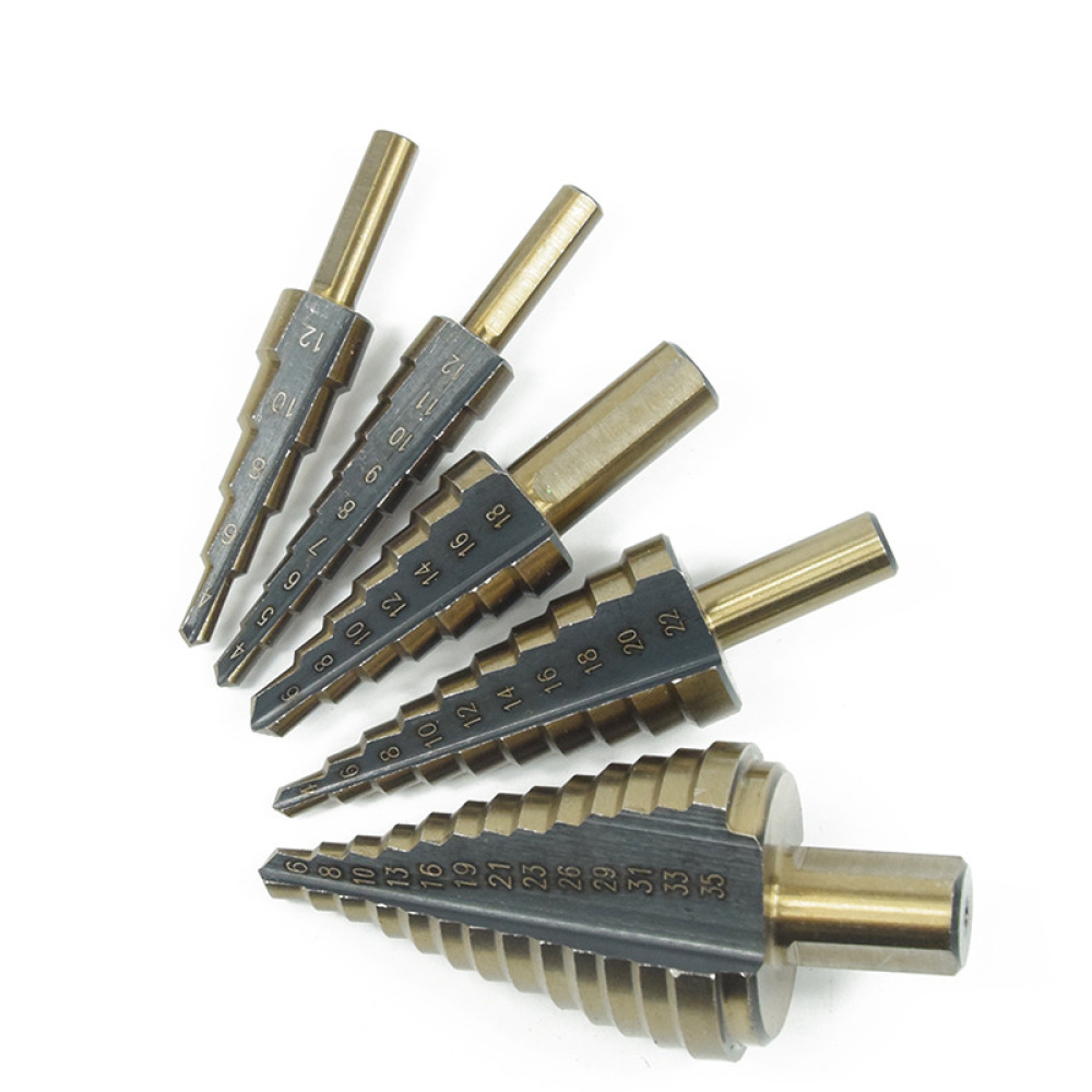 Mata bor Pagoda, 5 buah mata b - Step Drill Bit Set Titanium Hss Cobalt ulasan dan harga