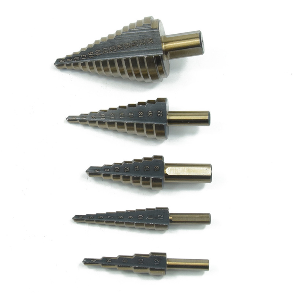 Mata bor Pagoda, 5 buah mata b - Step Drill Bit Set Titanium Hss Cobalt ulasan dan harga