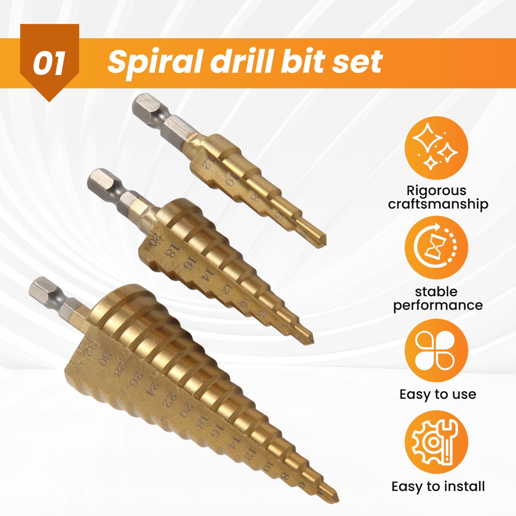 Set Mata Bor Kerucut Bertingka - Step Drill Bit Set Titanium Hss Cobalt ulasan dan harga
