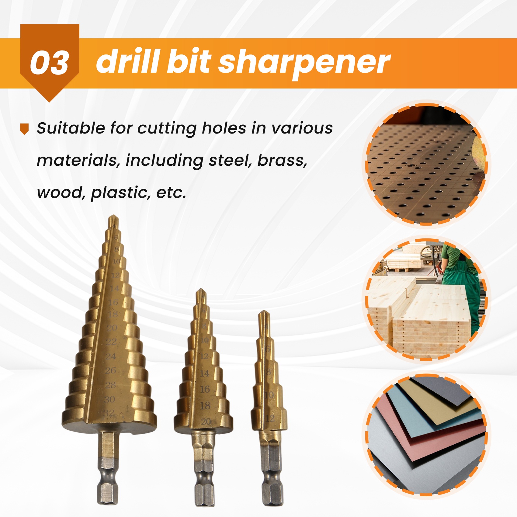 Set Mata Bor Kerucut Bertingka - Step Drill Bit Set Titanium Hss Cobalt ulasan dan harga