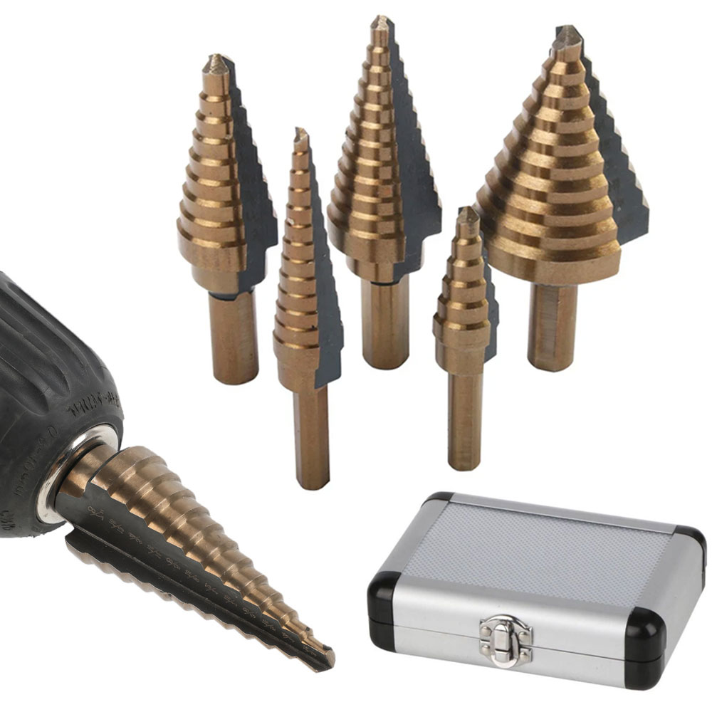 5 Buah Set Mata Bor HSS Kobalt - Step Drill Bit Set Titanium Hss Cobalt ulasan dan harga