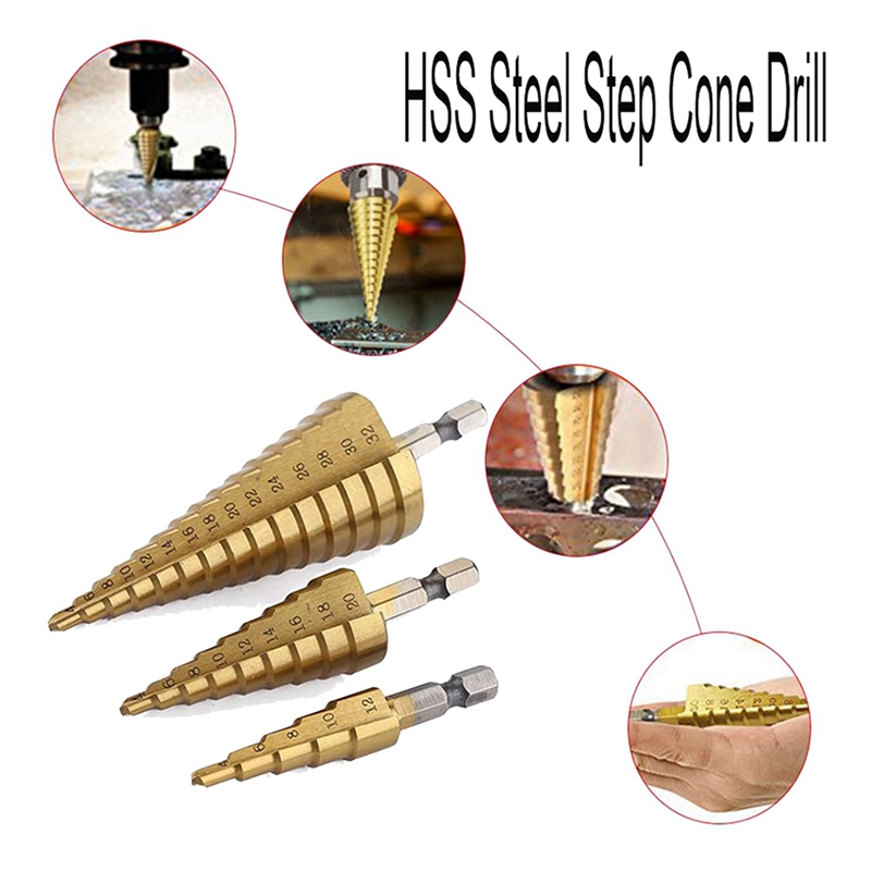 Set Mata Bor Bertingkat A23T H - Step Drill Bit Set Titanium Hss Cobalt ulasan dan harga