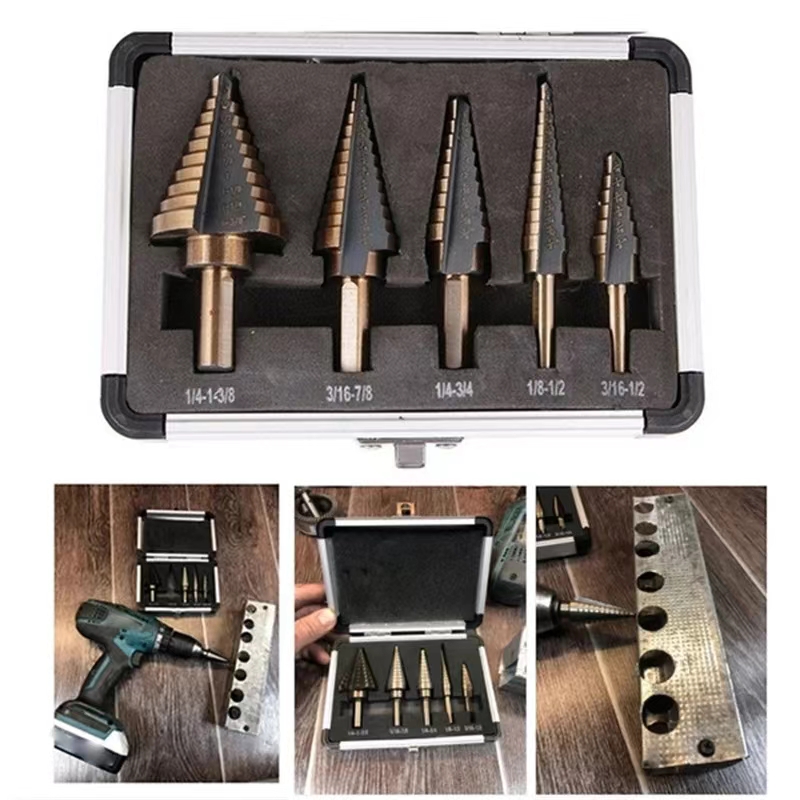 Set Mata Bor Step Drill 5pcs H - Step Drill Bit Set Titanium Hss Cobalt ulasan dan harga