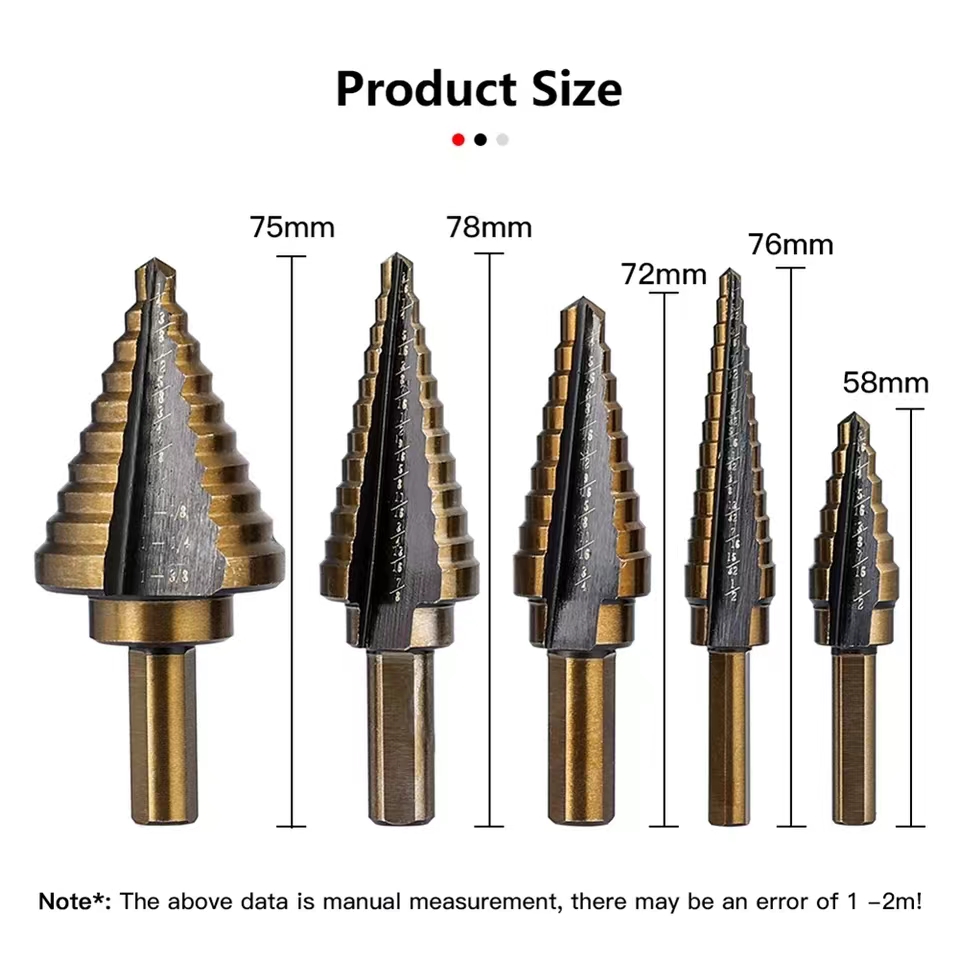 Set Mata Bor Step Drill 5pcs H - Step Drill Bit Set Titanium Hss Cobalt ulasan dan harga