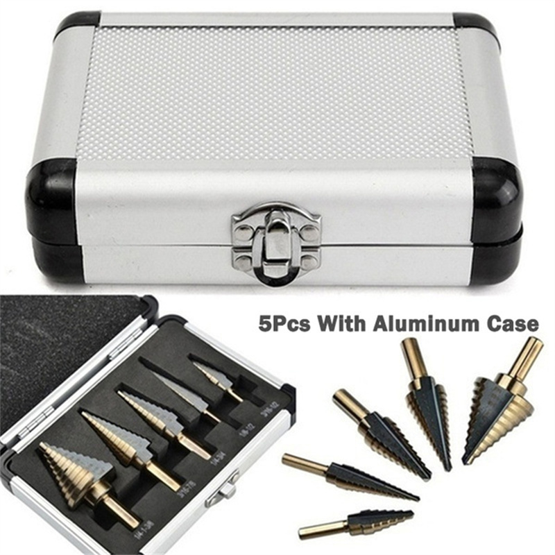 Set Mata Bor Step Drill Bit 5  - Step Drill Bit Set Titanium Hss Cobalt ulasan dan harga
