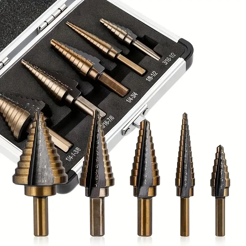 Set Mata Bor Tangga Kepala Fil - Step Drill Bit Set Titanium Hss Cobalt ulasan dan harga