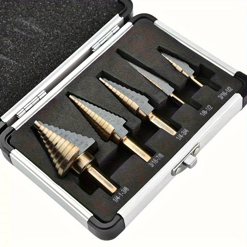 5 buah Set Mata Bor Bertingkat - Step Drill Bit Set Titanium Hss Cobalt ulasan dan harga