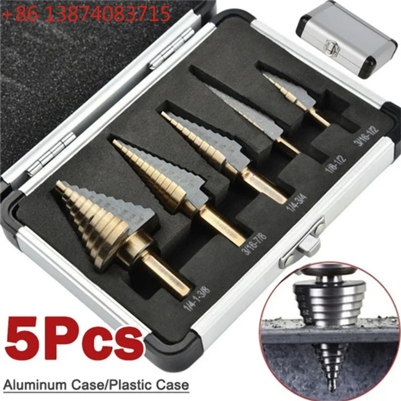 5 Buah Set Mata Bor Tangkai HS - Step Drill Bit Set Titanium Hss Cobalt ulasan dan harga