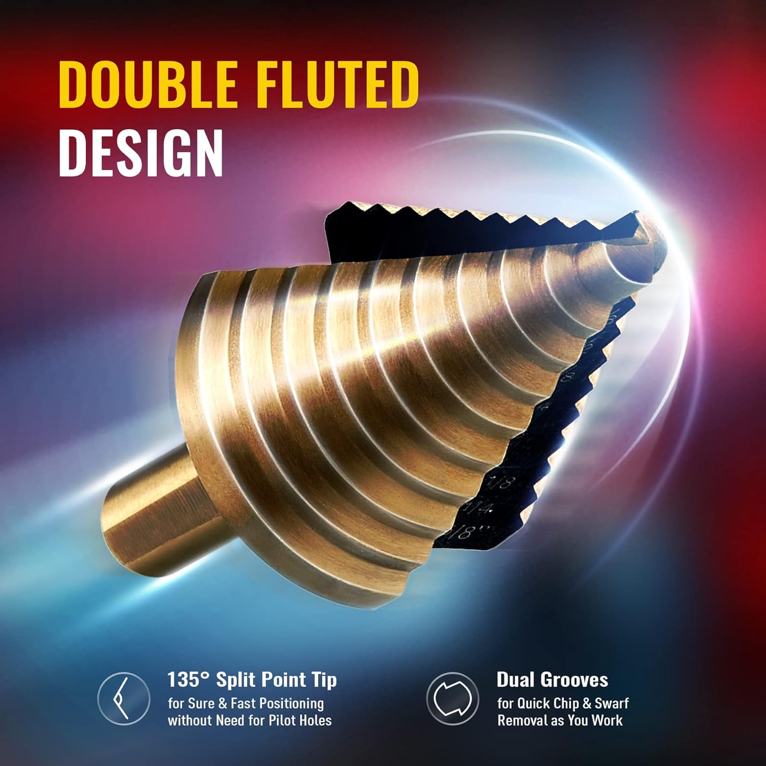 Set Mata Bor Step Drill Bit 5  - Step Drill Bit Set Titanium Hss Cobalt ulasan dan harga